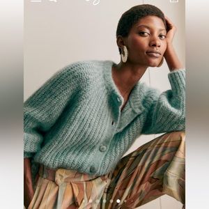 Sézane Emile cardigan sea mist XS. NWT